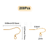 200Pcs Brass Earring Hooks KK-CN0001-34-2