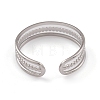 Non-Tarnish 304 Stainless Steel Triple Line Open Cuff Rings for Women RJEW-G285-73P-3