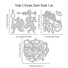 3Pcs 3 Styles Valentine's Day Theme Carbon Steel Cutting Dies Stencils DIY-WH0309-646-6