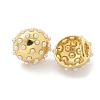 Half Round Brass & ABS Imitation Pearl Stud Earrings EJEW-M077-07G-2