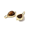 Natural Tiger Eye Pendants KK-P325-08G-01-2