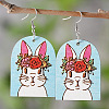 Easter Wood Dangle Earrings FS-WGE0D87-03-1