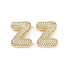 Brass Micro Pave Clear Cubic Zirconia Pendants KK-Z041-01G-Z-1