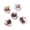 Transparent Resin Natural Amethyst Dyed Chips Pendants G-E185-12G-08-1