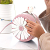 DIY Sew on PU Leather Daisy Flower Pattern Round Multi-Use Crossbody/Shoulder Bag Making Kits DIY-WH0297-56B-5