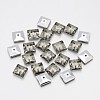 Back Plated Faceted Square Taiwan Acrylic Rhinestone Beads ACRT-M04-7-04-1