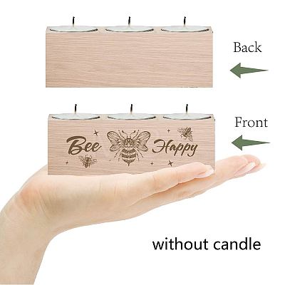 3 Hole Wood Candle Holders DIY-WH0375-005-1