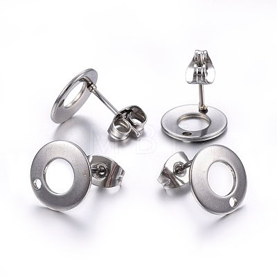 Non-Tarnish 304 Stainless Steel Stud Earring Findings X-STAS-H472-01P-1