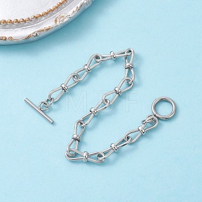 304 Stainless Steel Infinity Link Chains Bracelets for Women BJEW-JB12756-1