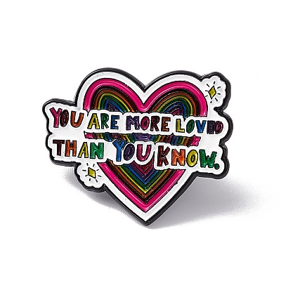 Colorful Word You Are More Loved Than You Know Enamel Pin JEWB-A005-07-02-1