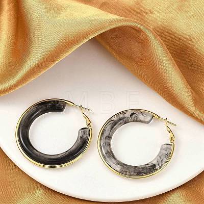 304 Stainless Steel Hoop Earrings For Women EJEW-B113-02G-02-1