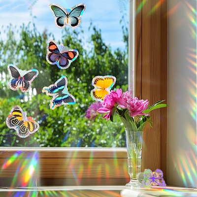 Butterfly Rainbow Prism Electrostatic Window Stickers PW-WG7843B-01-1