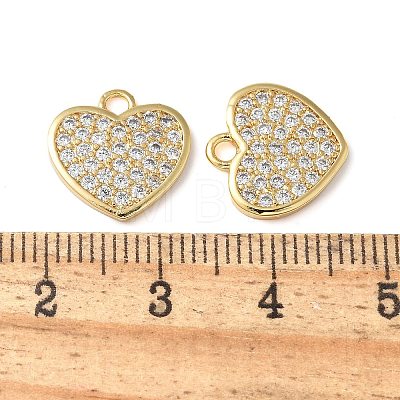 Brass Micro Pave Cubic Zirconia Charms KK-C086-07G-1