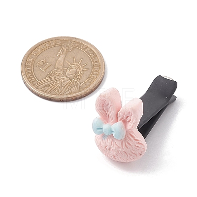 Rabbit with Bowknot Resin Car Air Vent Clips JEWB-BR00147-03-1
