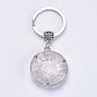 Natural Quartz Crystal Keychain KEYC-G043-B08-1