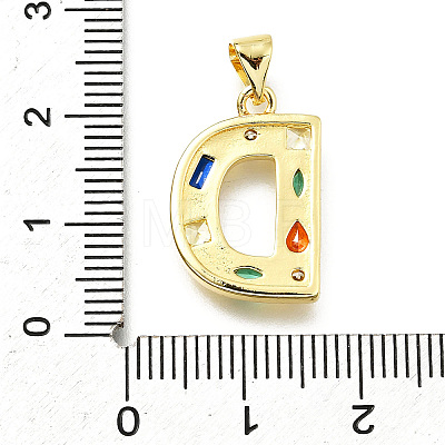 Brass Micro Pave Clear Cubic Zirconia Pendants KK-G521-01G-D-01-1