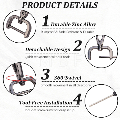 6Pcs Zinc Alloy Swivel Clasps FIND-SP0005-67B-1