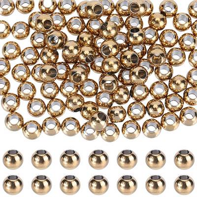 SUNNYCLUE 100Pcs Ion Plating(IP) 202 Stainless Steel Rondelle Spacer Beads STAS-SC0006-90-1