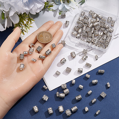 100Pcs 10 Styles Tibetan Style Zinc Alloy Beads FIND-SP0005-90-1