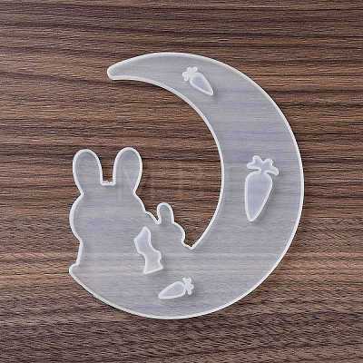 DIY Animal on the Crescent Moon Big Pendant Silhouette Silicone Molds DIY-F125-02-1