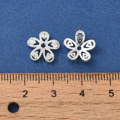 Flower Rack Plating Brass Micro Pave Cubic Zirconia Beads KK-S399-01D-1