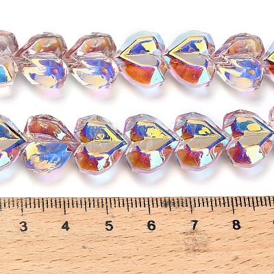 Electroplate Transparent Glass Beads Strands X-EGLA-B012-AB08-1