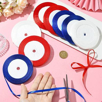 8Rolls 3 Colors Single Face Satin Ribbon OCOR-FS0001-08-1