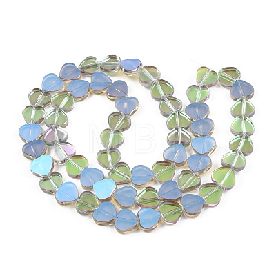 Transparent Electroplate Glass Beads Strands EGLA-N006-080-A03-1