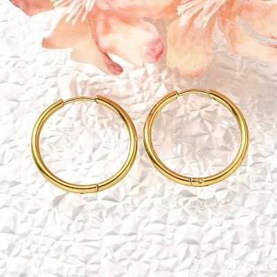 304 Stainless Steel Hoop Earrings for Women EJEW-M068-15F-G-1