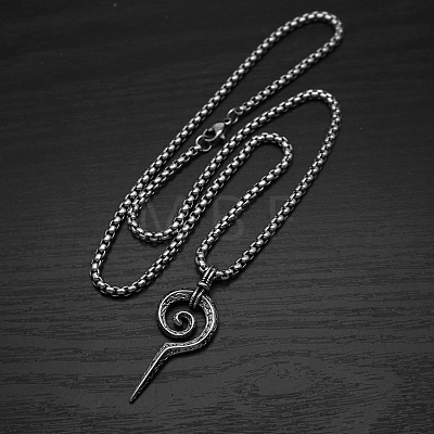 304 Stainless Steel Vintage Spiral Pendant Necklaces for Men FS-WGF8781-01-1