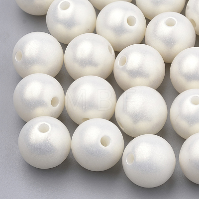 Spray Painted Style Acrylic Beads MACR-T010-16mm-1