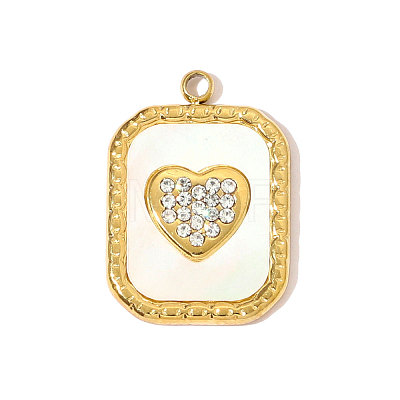 304 Stainless Steel Rhinestone Pendants STAS-OY007-87G-1