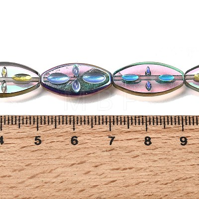 Electroplated Transparent Glass Beads Strands GL-CBA98F0-08F-1