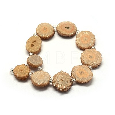 Natural Druzy Quartz Crystal Beads Strands G-F582-A13-1