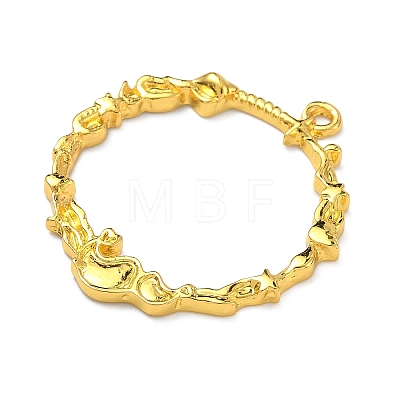 Ocean Theme Alloy Open Back Bezel Pendants PALLOY-F321-03F-G-1
