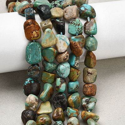Natural HuBei Turquoise Beads Strands G-B161-B09-1