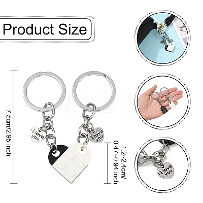Matching Couple Resin Heart Keychain KEYC-YW00181-01-1