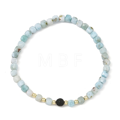 Natural Larimar Beaded Bracelets BJEW-JB14223-1