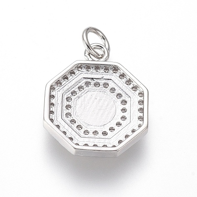 Brass Micro Pave Cubic Zirconia Pendants ZIRC-I032-49P-1