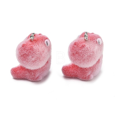 Flocking Opaque Resin Pendants RESI-F064-A14-1