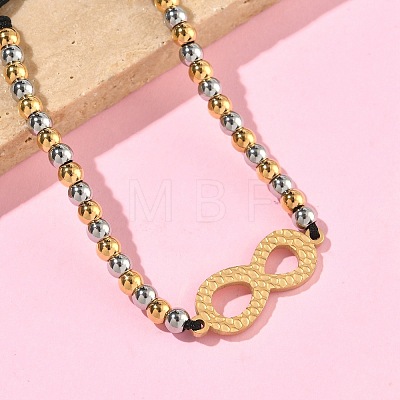 304 Stainless Steel Infinity Link Bracelets BJEW-F534-01GP-02-1