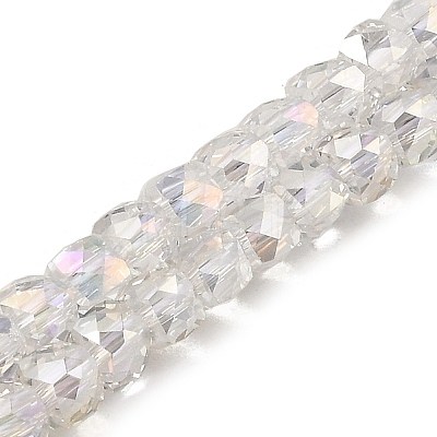 Electroplate Transparent Glass Beads Strands GLAA-C029-03A-1