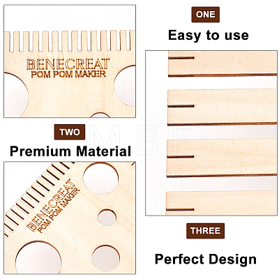1 Set Wood Weaving Looms Kit DIY-BC0006-71-1
