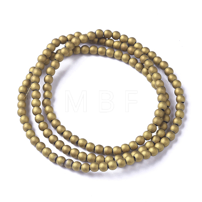 Electroplated Frosted Glass Bead Strands EGLA-G071-C02-1