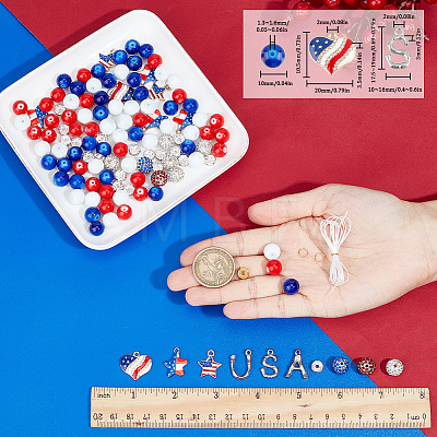 SUNNYCLUE DIY Independence Day Bracelet Making Kit DIY-SC0021-69-1