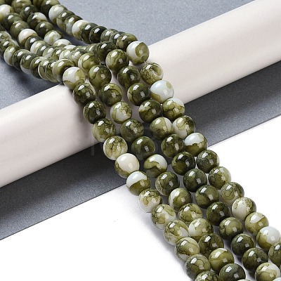 Baking Paint Glass Bead Strands GLAA-H031-01B-14-1