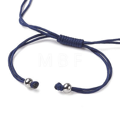 Curved Rectangle Natural Lapis Lazuli Adjustable Nylon Cord Braided Bead Bracelets for Women Men BJEW-JB10280-02-1
