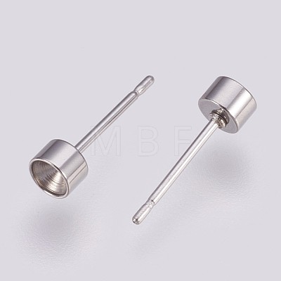 304 Stainless Steel Stud Earring Settings STAS-I088-H-04P-1