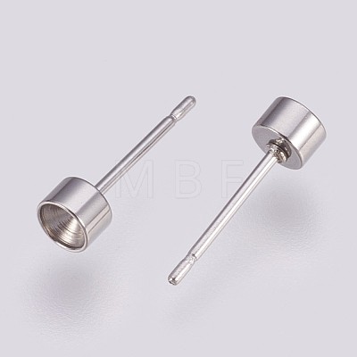 Non-Tarnish 304 Stainless Steel Stud Earring Settings STAS-I088-H-04P-1