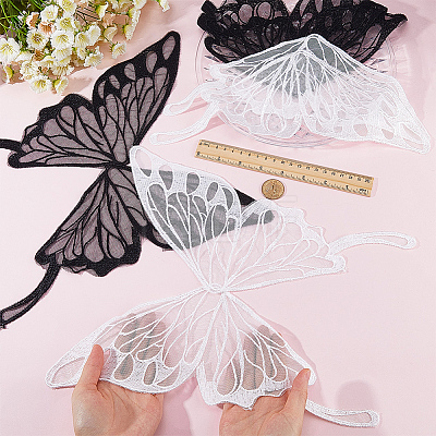 2Pcs 2 Colors Lace Iron on/Sew On Patches PATC-GF0001-54-1